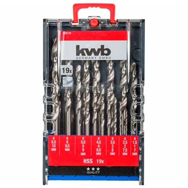 Набор сверл KWB K109119 HSS photo 1
