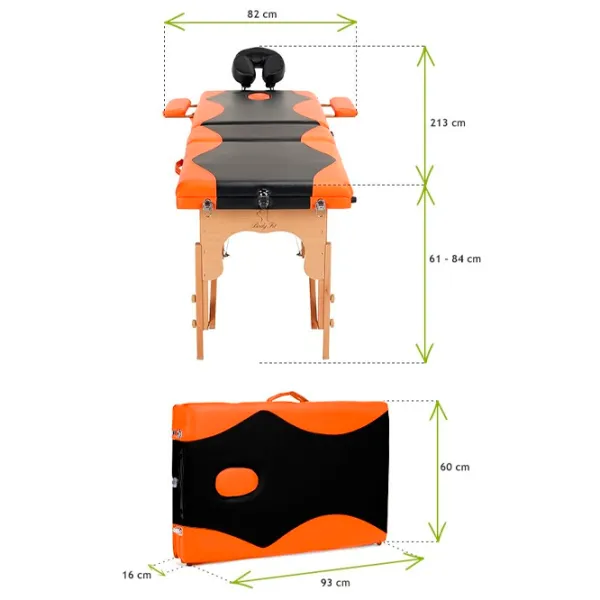 Masă de masaj Bodyfit 1029 Black photo 6