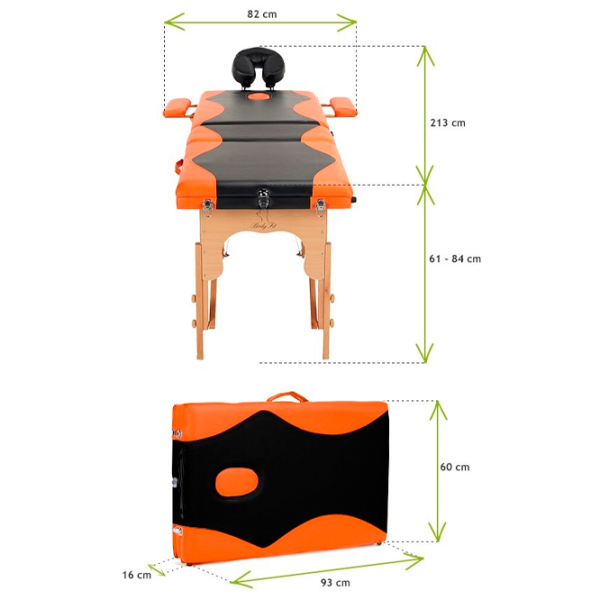 Masă de masaj Bodyfit 1029 Black photo 6