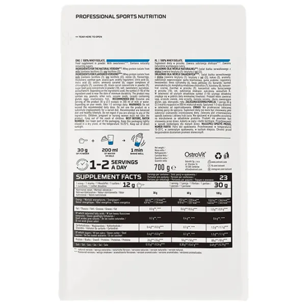 Протеин OstroVit 100% Whey Isolate 700 г (5903933909851) порошок/ Ваниль photo 3 Протеин OstroVit 100% Whey Isolate 700 г (5903933909851) порошок/ Ваниль photo 3