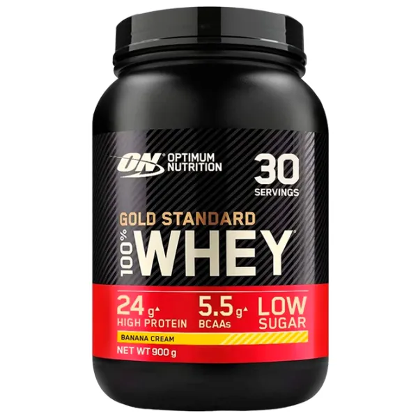 Proteină Optimum Nutrition GOLD STANDARD 100% WHEY 908 g (5060469989242) praf/ Banană photo 1 Proteină Optimum Nutrition GOLD STANDARD 100% WHEY 908 g (5060469989242) praf/ Banană photo 1