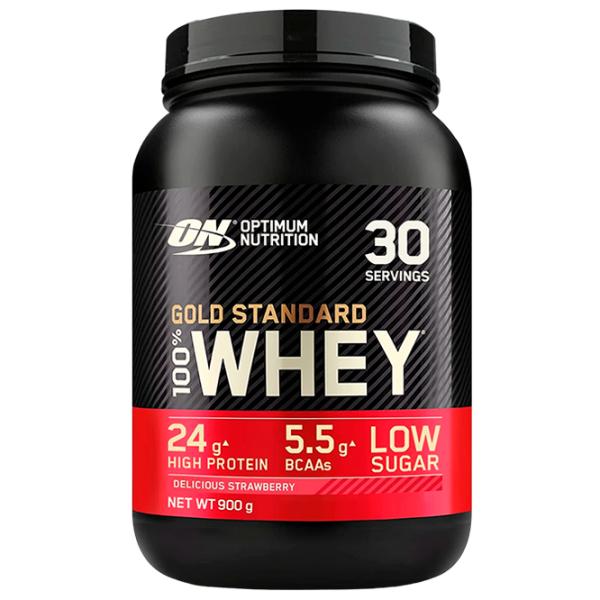 Proteină Optimum Nutrition GOLD STANDARD 100% WHEY 900 g (5060469988535) praf/ Сăpșuni photo 1