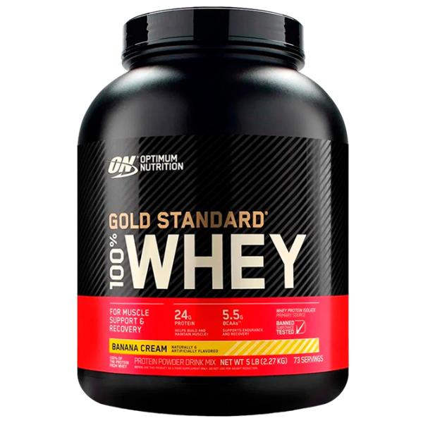 Proteină Optimum Nutrition GOLD STANDARD 100% WHEY 2270 g (5060469989082) praf/ Banană photo 1 Proteină Optimum Nutrition GOLD STANDARD 100% WHEY 2270 g (5060469989082) praf/ Banană photo 1