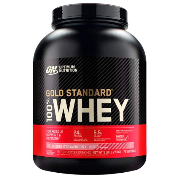 Proteină Optimum Nutrition GOLD STANDARD 100% WHEY 2270 g (5060469988542) praf/ Сăpșuni photo 1 Proteină Optimum Nutrition GOLD STANDARD 100% WHEY 2270 g (5060469988542) praf/ Сăpșuni photo 1