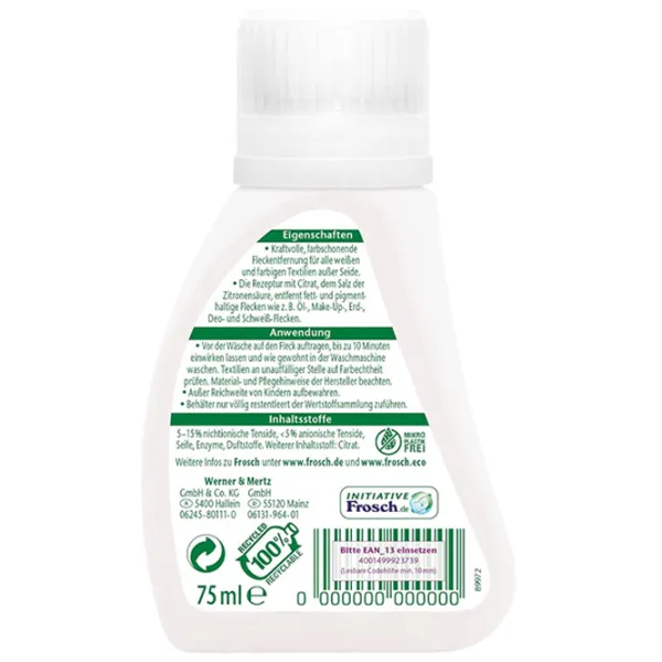 Средство Frosch Stain Remover 4001499159572 жидкость / для удаления пятен photo 2 Средство Frosch Stain Remover 4001499159572 жидкость / для удаления пятен photo 2