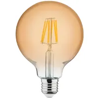 Лампочка светодиодная филаментная Horoz GLOBE-6 001030000601 E27/ 6 Вт/ 2200 К/ 540лм/ Yellow