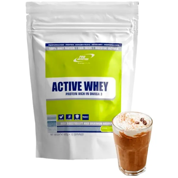 Proteină Pro Nutrition Active Whey 400 g (pn0008) praf/ Banană cremă de cafea photo 1 Proteină Pro Nutrition Active Whey 400 g (pn0008) praf/ Banană cremă de cafea photo 1