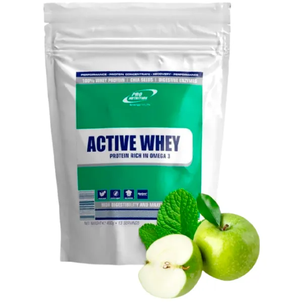 Proteină Pro Nutrition Active Whey 400 g (pn0010) praf/ Măr verde, mentă photo 1 Proteină Pro Nutrition Active Whey 400 g (pn0010) praf/ Măr verde, mentă photo 1