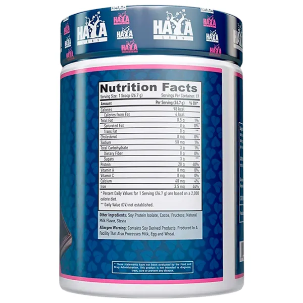 Proteină Haya Labs 100% Pure All Natural Pea Protein isolate 454 gr (858047007007) praf/ Ciocolată photo 2