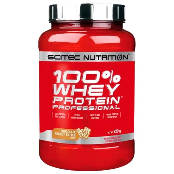 Протеин Scitec Nutrition 100% Whey Protein Professional 920 г (5999100005235) порошок/ Шоколад, арахисовое масло photo 1 Протеин Scitec Nutrition 100% Whey Protein Professional 920 г (5999100005235) порошок/ Шоколад, арахисовое масло photo 1