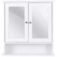 Dulap cu oglindă Costway BA7910WH 58.5 x 56.5 x 13.5/ Oglindă/ Alb