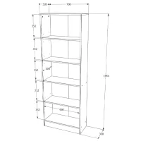 Шкаф Haaus Flint 2U2P 195.6 x 70 x 32см/ ЛДСП/ Дуб Сонома photo 4
