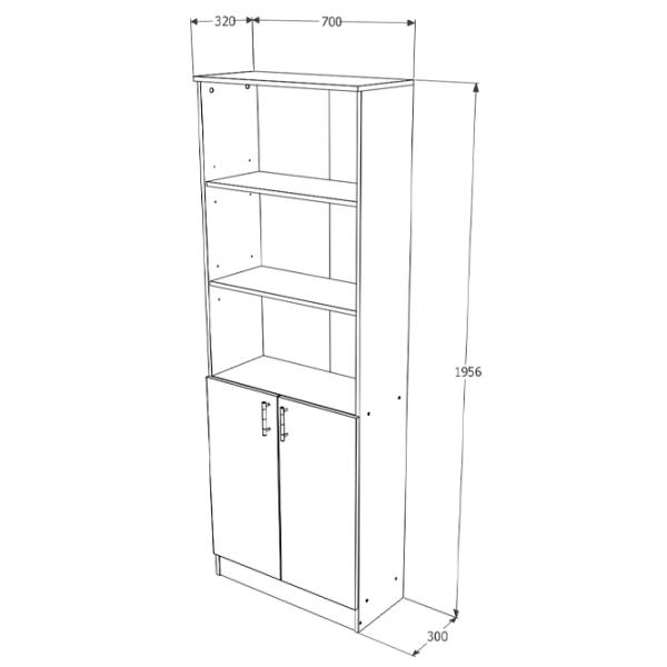 Шкаф Haaus Flint 2U2P 195.6 x 70 x 32см/ ЛДСП/ Дуб Сонома photo 5