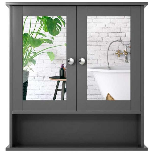 Dulap cu oglindă Costway BA7910GR 58.5 x 56.5 x 13.5/ Oglindă/ Gray photo 1 Dulap cu oglindă Costway BA7910GR 58.5 x 56.5 x 13.5/ Oglindă/ Gray photo 1