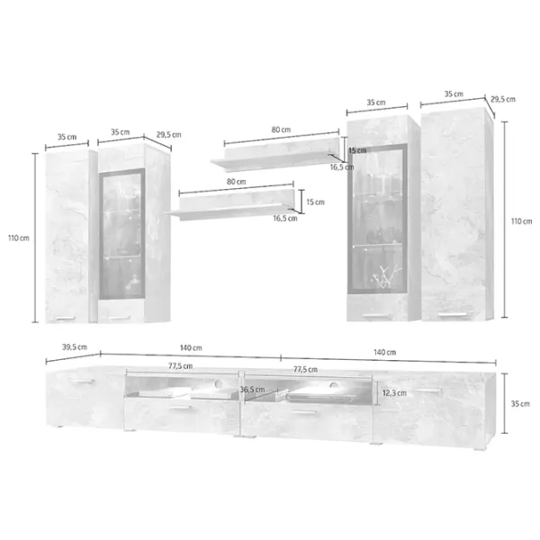 Living Helvetia Sarah №10 Modulară/ White Gloss photo 4