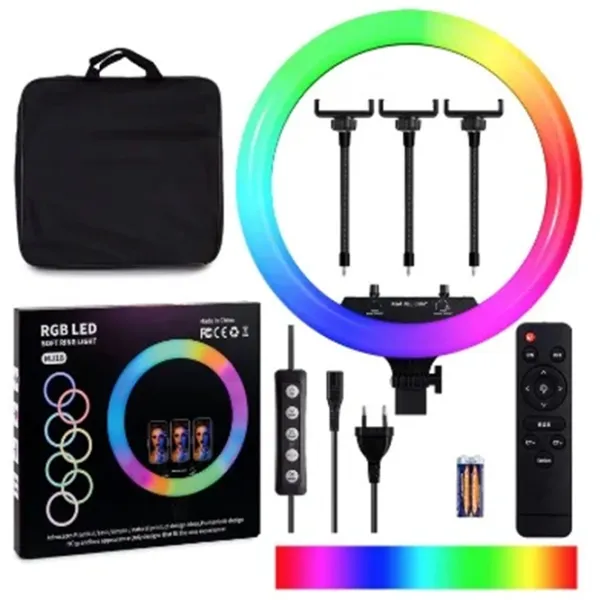 Штатив с круглой лампой Selfie Ring Light MJ18 18" Black photo 4