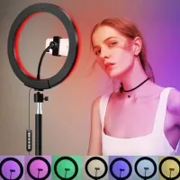 Штатив с круглой лампой Selfie Ring Light MJ18 18" Black photo 6