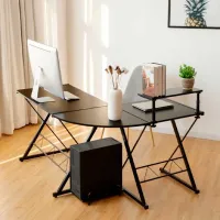 Компьютерный стол Costway HW65968BK МДФ/ Black photo 2
