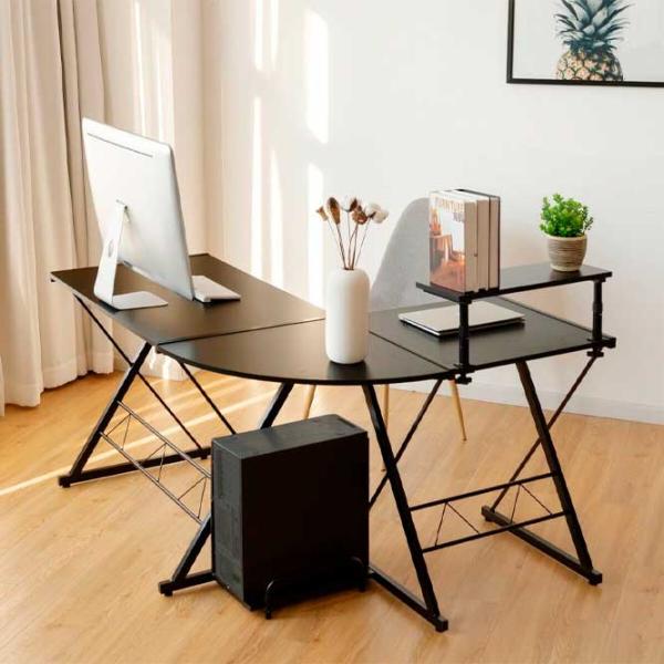 Masă gaming Costway HW65968BK MDF/ Black photo 3
