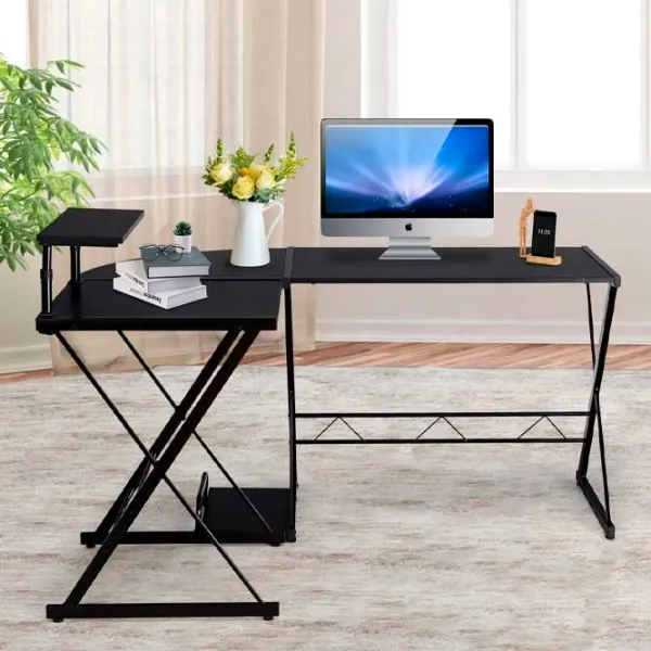 Masă gaming Costway HW65968BK MDF/ Black photo 5