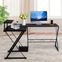 Компьютерный стол Costway HW65968BK МДФ/ Black photo 5