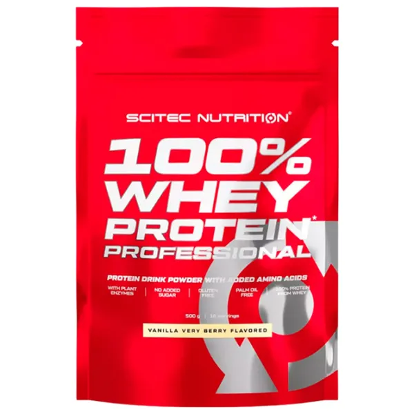 Протеин Scitec Nutrition 100% Whey Protein Professional 500 г (5999100021976) порошок/ Ягоды, ваниль photo 1 Протеин Scitec Nutrition 100% Whey Protein Professional 500 г (5999100021976) порошок/ Ягоды, ваниль photo 1