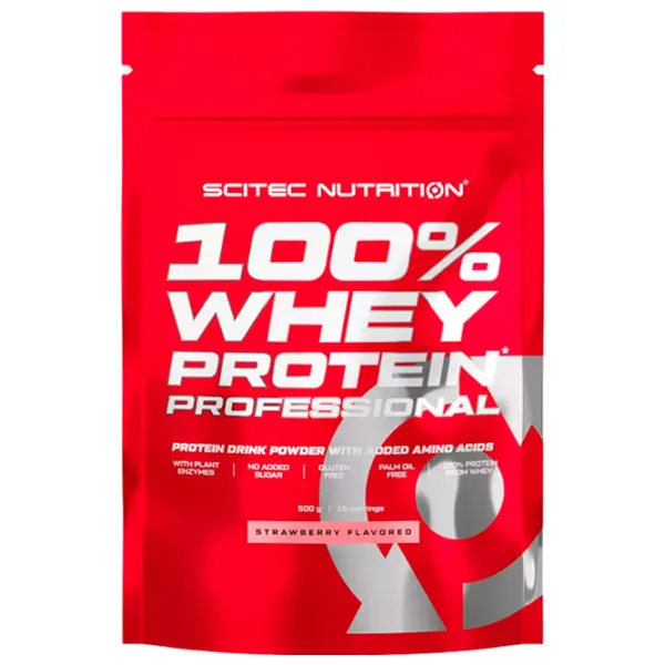 Протеин Scitec Nutrition 100% Whey Protein Professional 500 г (5999100021846) порошок/ Клубника photo 1 Протеин Scitec Nutrition 100% Whey Protein Professional 500 г (5999100021846) порошок/ Клубника photo 1