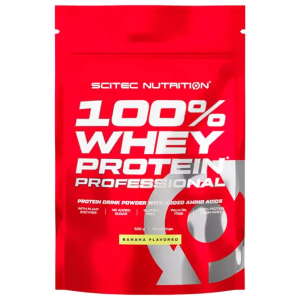 Proteină Scitec Nutrition 100% Whey Protein Professional 500 g (5999100021891) praf/ Banană photo 1 Proteină Scitec Nutrition 100% Whey Protein Professional 500 g (5999100021891) praf/ Banană photo 1