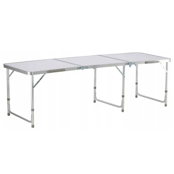 Садовый стол GardenLine OXE8242 Прямоугольный/ Серебристый White photo 1