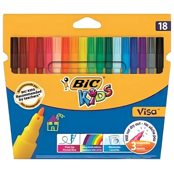 Mаркеры BIC Visa  Количество в наборе - 18 шт. photo 1 Mаркеры BIC Visa  Количество в наборе - 18 шт. photo 1