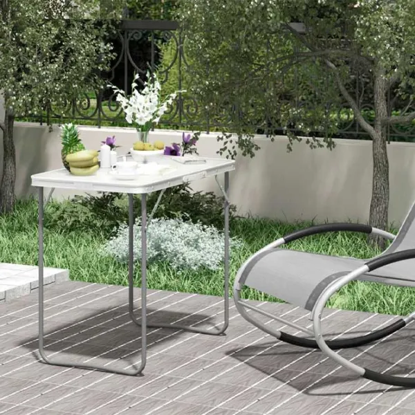 Masă de grădină Trizand S23500 Dreptunghiular/ White photo 3