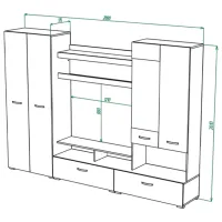 Living ML-Mobila ML-1 Var. 2 Liniară/ Stejar Craft Alb photo 3