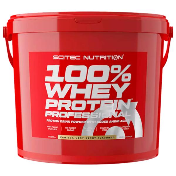 Proteină Scitec Nutrition 100% Whey Protein Professional 5000 g (5999100021471) praf/ Fructe de pădure, vanilie photo 1 Proteină Scitec Nutrition 100% Whey Protein Professional 5000 g (5999100021471) praf/ Fructe de pădure, vanilie photo 1