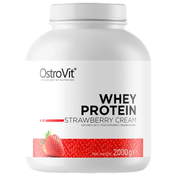 Протеин OstroVit Whey Protein 2000 г (5902232613414) порошок/ Земляника с кремом photo 1 Протеин OstroVit Whey Protein 2000 г (5902232613414) порошок/ Земляника с кремом photo 1