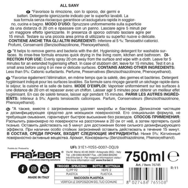 Soluție Fra-Ber ALL SANY 76745 spray / pentru curățare photo 2