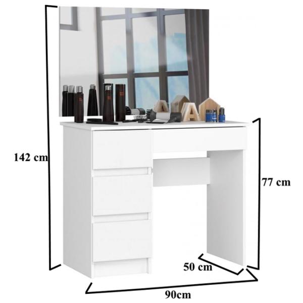 Masă de toaletă Akord T-6/ SL 900x600 Left PAL melaminat/ White photo 4