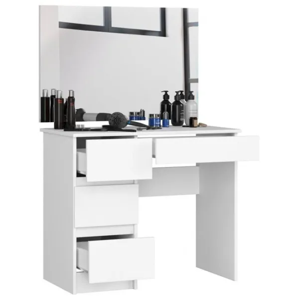 Masă de toaletă Akord T-6/ SL 900x600 Left PAL melaminat/ White photo 5
