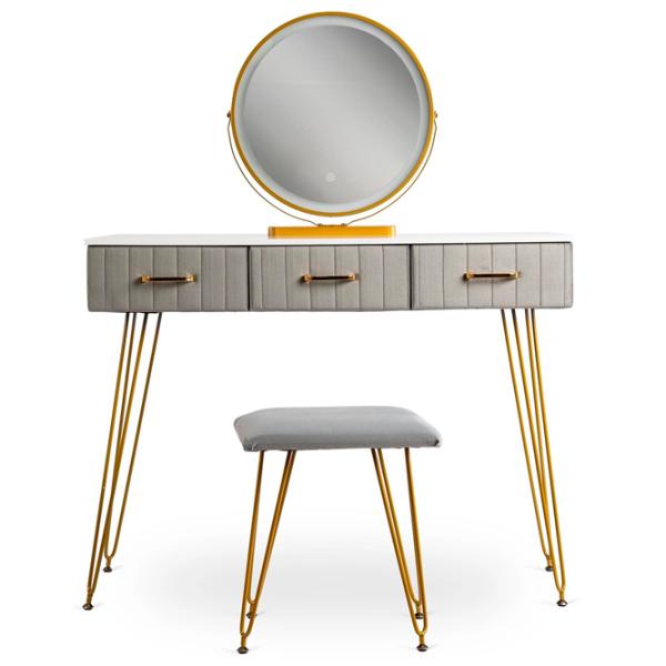 Masă de toaletă Mebel Elite Mebel Elite Sandy Metal / Gold photo 2 Masă de toaletă Mebel Elite Mebel Elite Sandy Metal / Gold photo 2