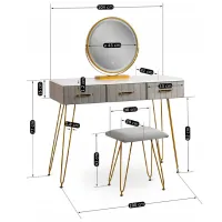 Туалетный столик Mebel Elite Mebel Elite Sandy Металл / Золото photo 3