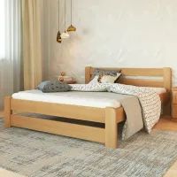 Кровать Mebil Lev Lira 180 x 200 см/ Дерево/ Натуральный