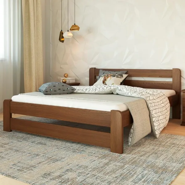 Кровать Mebil Lev Lira 140 x 200 см/ Дерево/ Грецкий орех photo 1