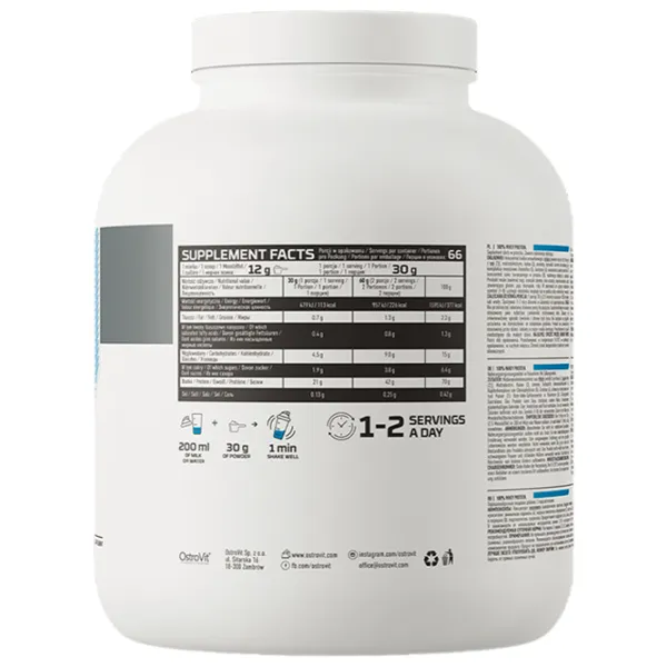 Proteină OstroVit 100% WHEY PROTEIN 2000 g (5903933910314) praf/ Сăpșuni photo 2 Proteină OstroVit 100% WHEY PROTEIN 2000 g (5903933910314) praf/ Сăpșuni photo 2