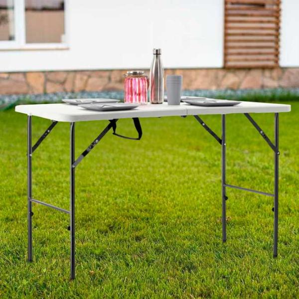 Садовый стол GardenLine ZUM2538 Прямоугольный/ Черный White photo 3