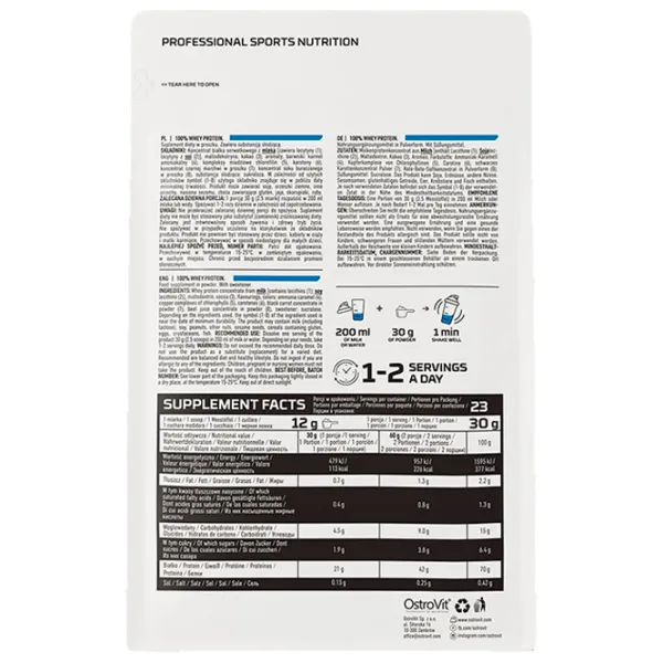 Proteină OstroVit 100% WHEY PROTEIN 700 g (5903933910635) praf/ Unt de arahide photo 3 Proteină OstroVit 100% WHEY PROTEIN 700 g (5903933910635) praf/ Unt de arahide photo 3