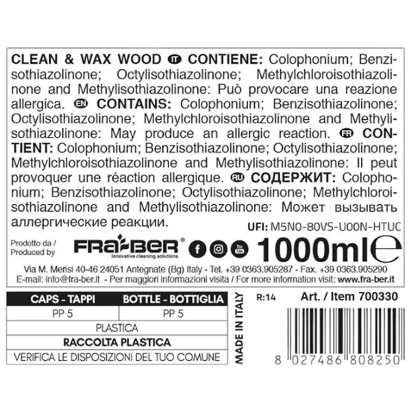 Средство Fra-Ber CLEAN&WAX WOOD 700330 жидкость / для освежения photo 2