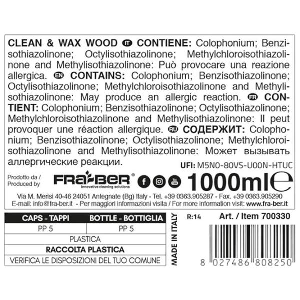 Средство Fra-Ber CLEAN&WAX WOOD 700330 жидкость / для освежения photo 2
