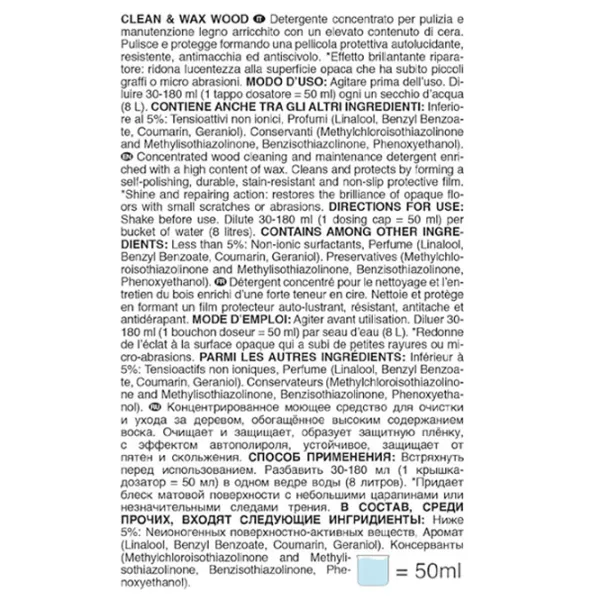 Средство Fra-Ber CLEAN&WAX WOOD 700330 жидкость / для освежения photo 3