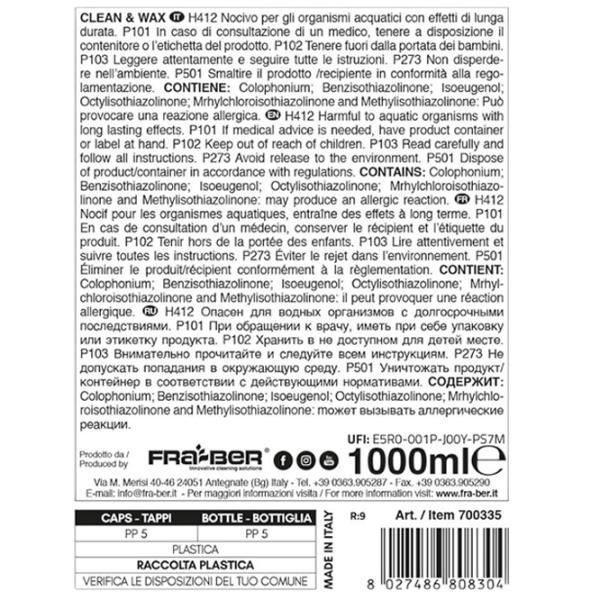 Soluție Fra-Ber CLEAN&WAX 700335 lichid / pentru împrospătare photo 3