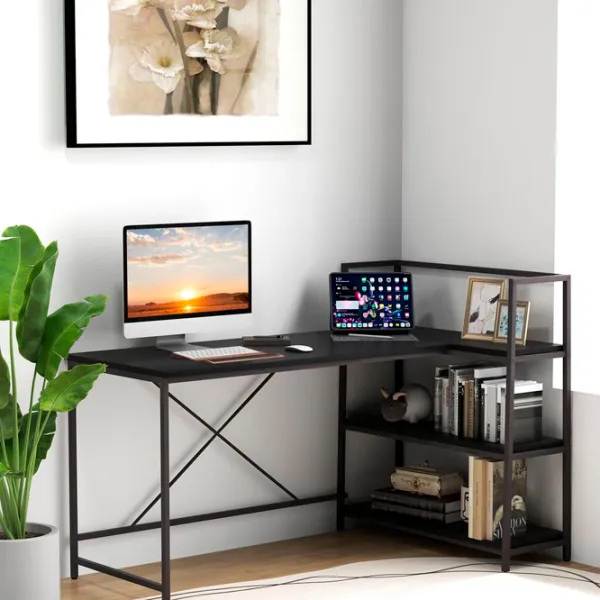 Офисный стол Costway HW67502BK ДСП/ Black photo 2