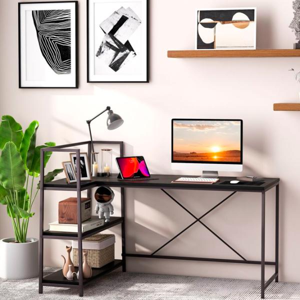 Офисный стол Costway HW67502BK ДСП/ Black photo 4